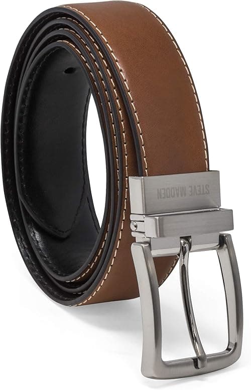 Steve Madden mens Dress Casual Every Day Leather Belt Belt on Amazon.ae - Price Tracker