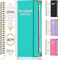 2026 Weekly Monthly and Daily Planner, A5 Notebooks, Hardcover Spiral Bound Notebook for School, Work, Note Taking Writing, Leather Spiral Journal - Amazon.ae Price Tracker