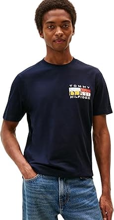 Tommy Hilfiger mens Th Colour Flag Tee Mw0mw40006 S/S T-Shirt (pack of 1) on Amazon.ae - Price Tracker