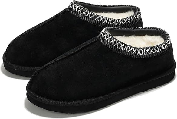Project Cloud Genuine Leather Mens Slippers with Australian Shearling Lining & Memory Foam Insole Outdoor & House Slippers for Men - Non-Slip Fuzzy Mens Shoes (Relaxation) على Amazon.ae - متتبع الأسعار