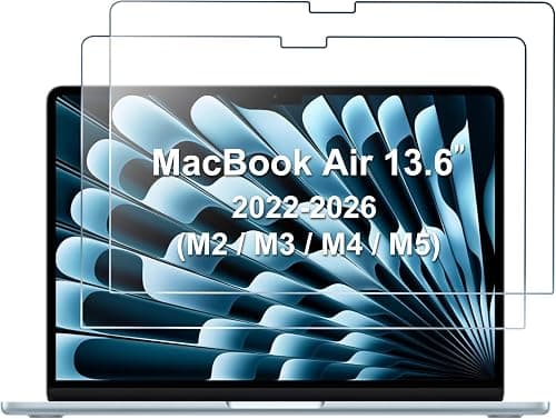 ProCase 2 Pack Screen Protector for MacBook Air 13-Inch 2026-2022, 9H Hardness HD Clear Tempered Glass, Bubble-Free Installation, Anti-Scratch & Anti-Fingerprint Film for MacBook Air 13” (M5/M4/M3/M2) on Amazon.ae - Price Tracker