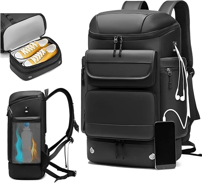 Skycare 45L Business Travel Backpack, Expandable Waterproof Laptop Bag with Independent Shoe Compartment, USB Charging Port, Anti-Theft Pocket, and Thermal Side Pockets on Amazon.ae - Price Tracker