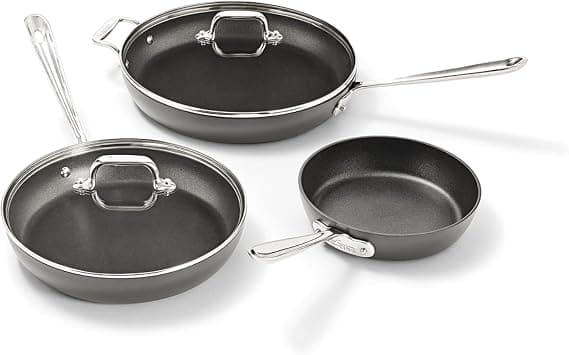 All-Clad E100S563 HA1 Cookware Set, Aluminum, Black on Amazon.ae - Price Tracker