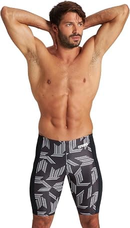 Arena Men's Arena Performance Men's Puzzled Swim Jammer Athletic Swimwear Professional Swimsuit - Best Deal Finder