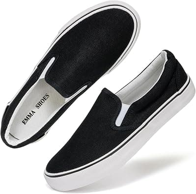 Emma Shoes Low-Top Slip Ons Women's Fashion Sneakers Casual Canvas Sneakers for Women Comfortable Flats Breathable Padded Insole Slip on Sneakers Women Low Slip on على Amazon.ae - متتبع الأسعار