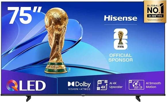 Hisense 75 Inch Q61Q QLED 4K Smart TV (2025 Model - UAE Version) 75 Inch QLED Smart TV With VIDAA OS, Game Bar, 4K AI Upscaler, Dolby Vision & Atmos, AI Smooth Motion, Game Bar, Voice Control - 75Q61Q على Amazon.ae - متتبع الأسعار