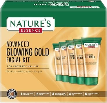 NATURES ESSENCE Advanced Glowing Gold Facial Kit, 250 gm - Best Deal Finder