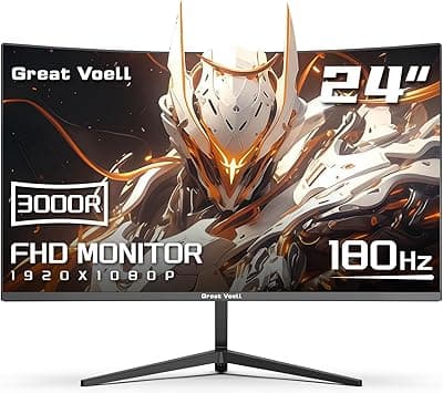 24 Inch Curved Gaming Monitor, 180Hz/144Hz FHD 1080P, 99% sRGB, 3000R, AMD FreeSync, Low Motion Blur, VESA Wall Mount, HDMI 1.4 & DP 1.2 – Black on Amazon.ae - Price Tracker