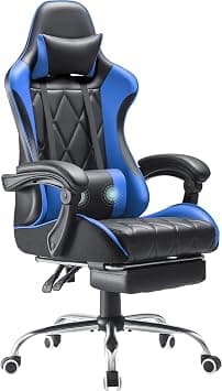 Homall Gaming Chair, Computer Chair with Footrest and Massage Lumbar Support, Ergonomic High Back Video Game Chair with Swivel Seat and Headrest (Blue) on Amazon.ae - Price Tracker
