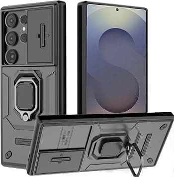 for Samsung S25 Ultra Case,for Samsung Galaxy S25 Ultra Case with[Sliding Camera Cover][360° Rotate Ring Kickstand]Heavy Duty Protective Shockproof Phone Case for S25 Ultra Cover,Black on Amazon.ae - Price Tracker