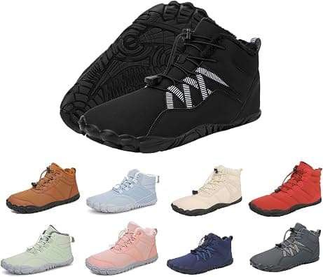 Mmoneyake Winter Snow Shoes for Women Men Warm Fur Lined Waterproof Snow Sneakers Wide Toe Box Zero Drop Ankle Booties Non-Slip Barefoot Outdoor Shoes Fashion Short Boots on Amazon.ae - Price Tracker