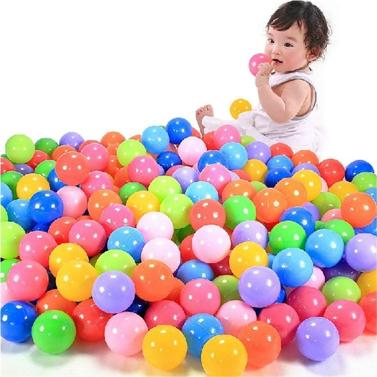 SKY-TOUCH 200 Pieces Each Pack of Soft and Colorful Plastic Ocean Balls, Ideal to fill Indoor and Outdoor Playpen, Ball Pits and Playhouse for Babies, Toddlers and Kids (Item Diameter:5.5cm) on Amazon.ae - Price Tracker