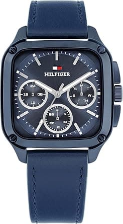 Tommy Hilfiger Analogue Multifunction Quartz Watch for Men with Blue Leather Strap - 1792219 - Amazon.ae Price Tracker