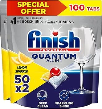 Finish Powerball Quantum Dishwasher Detergent, Lemon Sparkle Scent, 50 x 2 Tabs - Amazon.ae Price Tracker