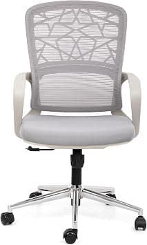Multi Home Furniture Grey Office Chair for Home - Ergonomic Chair with High Back Desk Chair with Lumbar Support, Geometric Mesh Back Design - 360° Swivel Chair, Computer Chair for Study Table على Amazon.ae - متتبع الأسعار