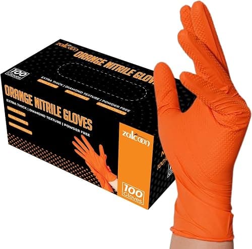 ZALCOON Black Nitrile Gloves, Heavy Duty Industrial Disposable Gloves Latex free, Powder Free,Mechanic Gloves, Diamond Texture, (1Pack x 100 Pieces) on Amazon.ae - Price Tracker