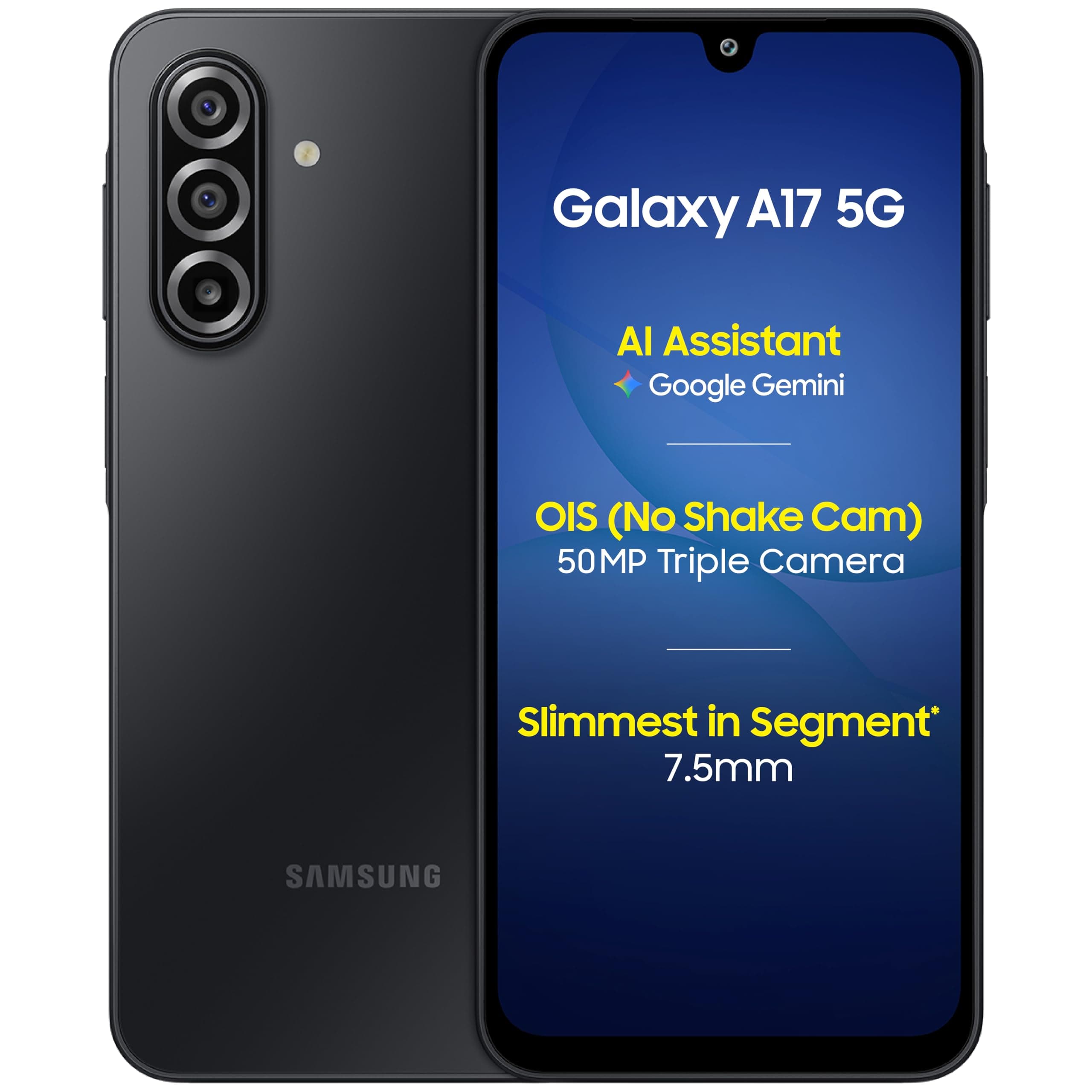 Samsung Galaxy A17 5G Black (8GB RAM / 128 GB Storage) Android Smartphone | With Charger | 6x OS Upgrades, Large Display, 50MP OIS Camera | Indian Version on Amazon.ae - Price Tracker