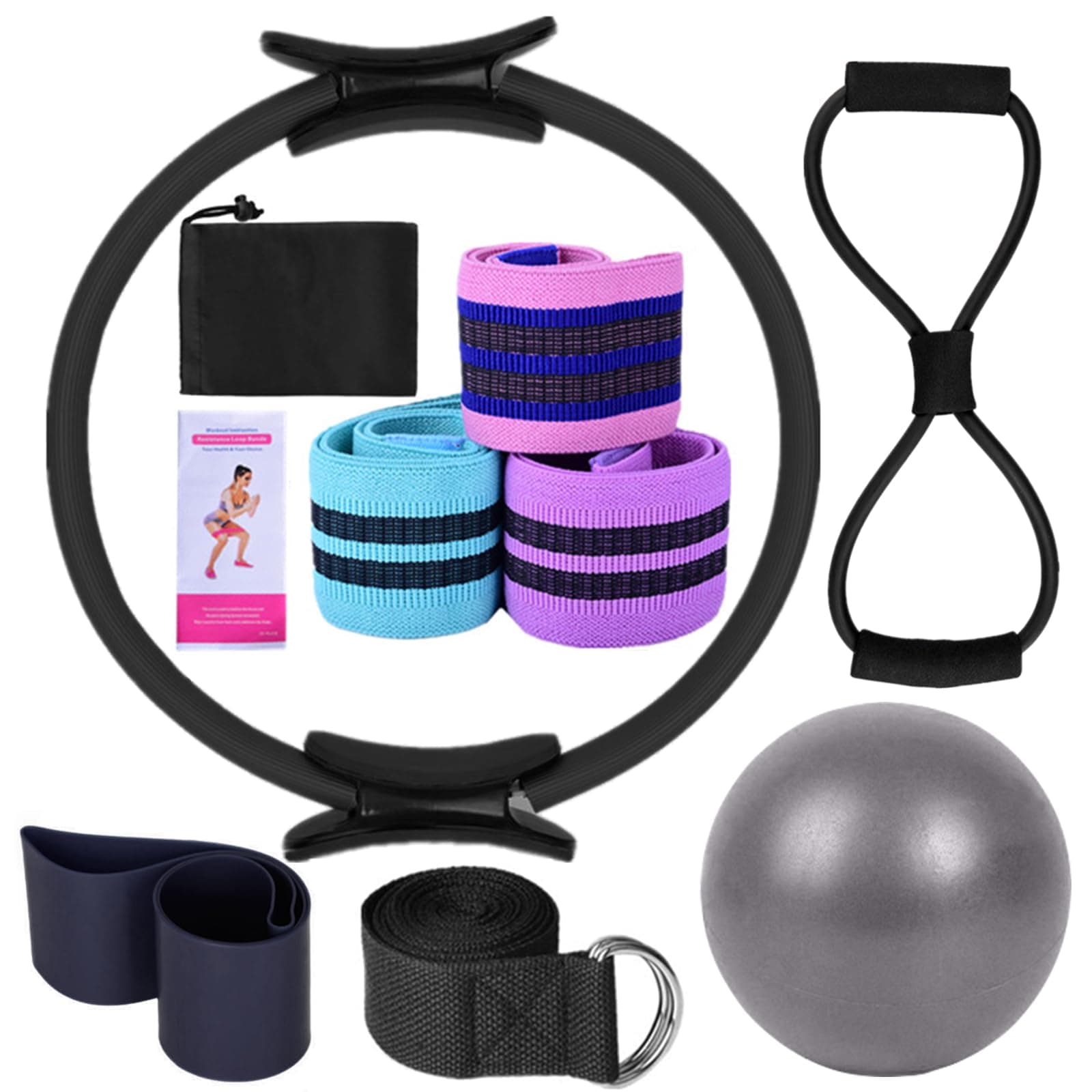 Eacam Pilates Ring Circle Set - Workout at Home Workout Equipment Women - Booty Bands Stretching Equipment Pilates Mini 25cm Exercise Ball Resistance Band for Legs Arms and Thighs on Amazon.ae - Price Tracker