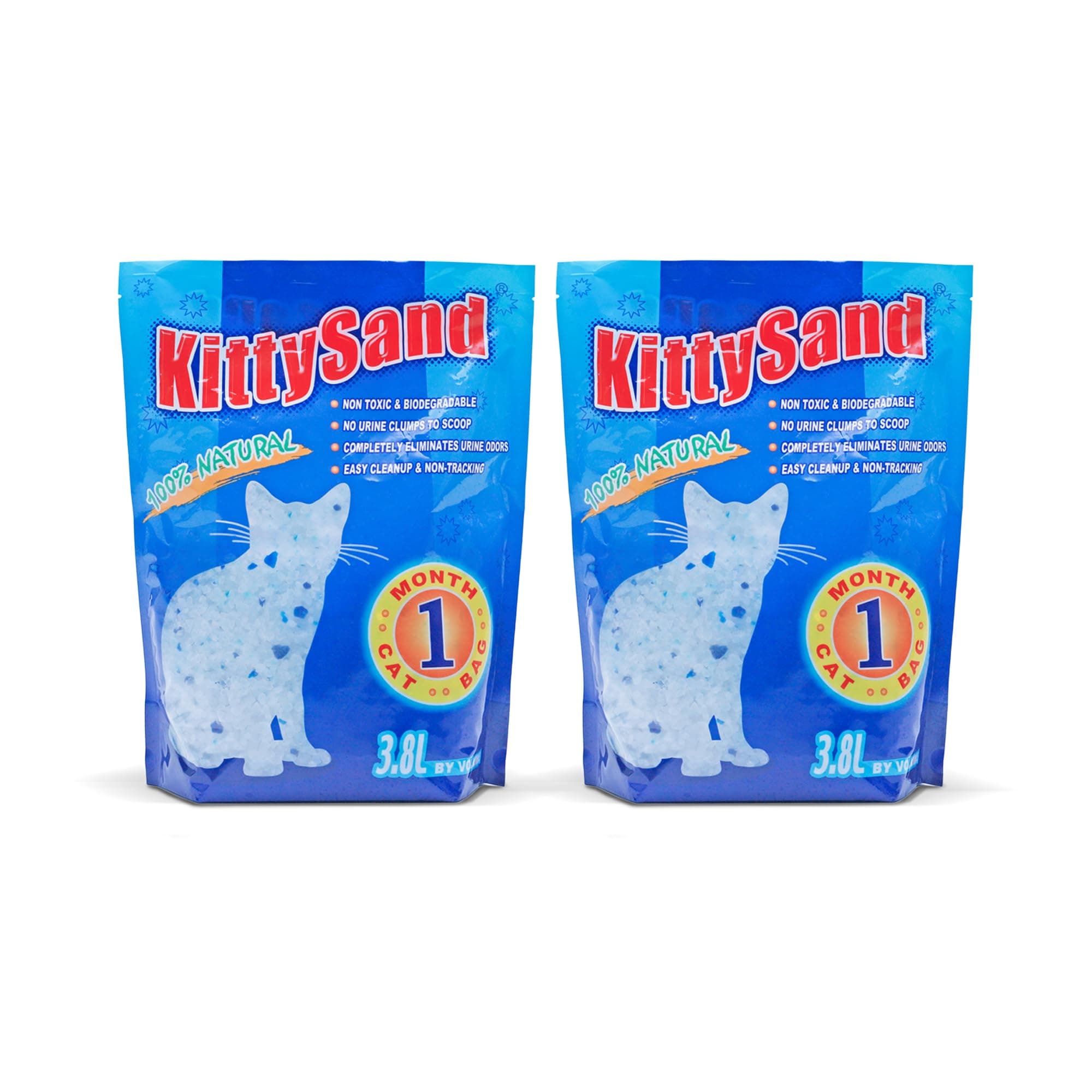 KittySand 100% Natural Silica Crystal Premium Quality, Odor Control, Low Dust Cat Litter 3.8L Plain - Pack of 2 on Amazon.ae - Price Tracker
