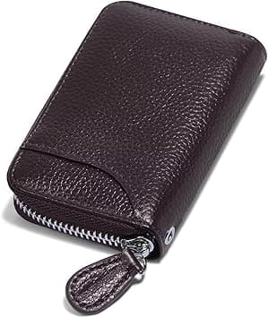 GADIEMKENSD Genuine Leather Credit Card Wallet Fold Accordion Style with RFID Blocking, Coffee, 11 x 7 x 2 cm, Vintage on Amazon.ae - Price Tracker