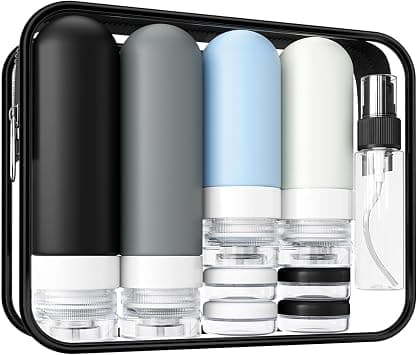 AMERTEER 17 Pcs Silicone Travel Bottles for Toiletries, Travel Size Toiletries, Leak Proof Travel Size Containers Kit with Toiletry Bag, Airplane Travel Essentials, Travel Containers for Toiletries - Best Deal Finder
