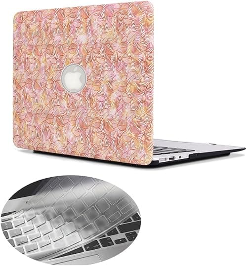 Se7enline Compatible with 2016 2017 2018 2019 Macbook Pro Case 2 in 1 Bundle Hard Case Cover Compatible Macbook Pro 13 inch (Touch Bar version) Model A1706/A2159/A1989 with Keyboard Cover, Pink Leaves على Amazon.ae - متتبع الأسعار