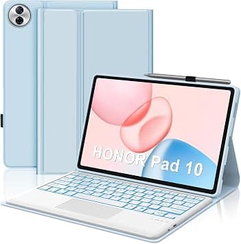 Keyboard Case for Honor Pad 10 12.1 Inch 2025 with Multi-Point Touchpad and 7 Colour Backlight, AZERTY French Detachable Bluetooth Keyboard Cover for Honor Pad 10 5G/Wi-Fi, Blue on Amazon.ae - Price Tracker