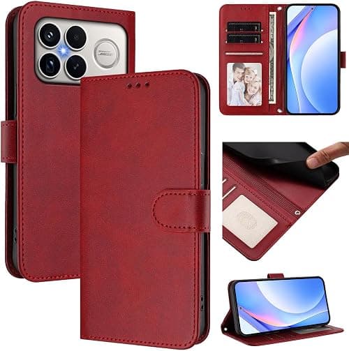 Case Compatible with Xiaomi Poco F8 Ultra 5G,Compatible with Redmi K90 Pro Max 5G Lanyard Card Slot Wallet Magnetic Clasp Flip Stand Cover Red on Amazon.ae - Price Tracker