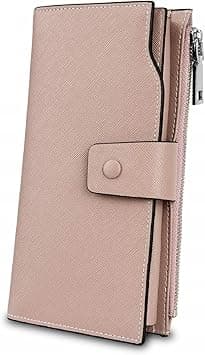 YALUXE Genuine Leather Wallet Women's RFID Blocking Large Capacity Luxury Wax Clutch Multi Card Organizer on Amazon.ae - Price Tracker