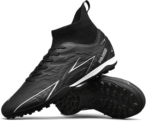Indoor Soccer Cleats Mens Womens Turf Soccer Cleats Wide Socer Shoes FG AG TF High Ankle Football Boots على Amazon.ae - متتبع الأسعار