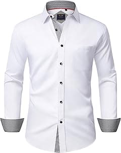 Alimens & Gentle Men's Dress Shirts Long Sleeve Wrinkle-Resistant Casual Button Down Shirt - Amazon.ae Price Tracker