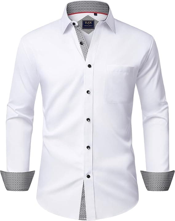 Alimens & Gentle Men's Dress Shirts Long Sleeve Wrinkle-Resistant Casual Button Down Shirt on Amazon.ae - Price Tracker