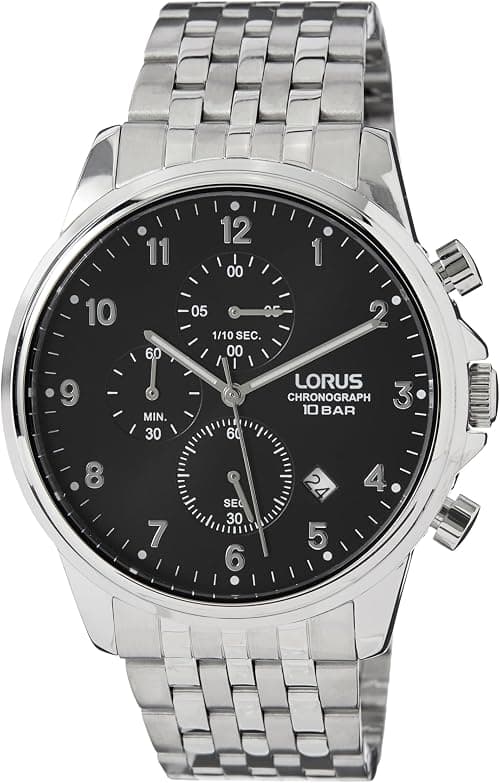 Lorus Men's Analog Quartz Watch with Metal Strap RM335JX9, Black, Modern على Amazon.ae - متتبع الأسعار