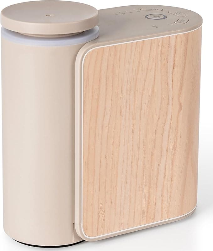 Waterless Essential Oil Diffuser with Solid Wood Lid, 3 Timers, 2 Mist Modes, Silent Dual Fluid Aroma Diffuser, Portable Waterless Fragrance Diffuser on Amazon.ae - Price Tracker