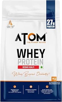 AS-IT-IS ATOM Whey Protein 1kg | 27g protein | Isolate & Concentrate | Kesar Kulfi | USA Labdoor Certified | With Digestive Enzymes for better absorption on Amazon.ae - Price Tracker