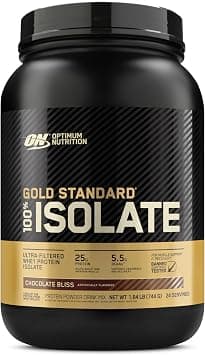 Optimum Nutrition (ON) Gold Standard 100% Isolate, 25 Grams of Protein, Hydrolyzed And Ultra-Filtered Whey Protein Isolate - Chocolate Bliss, 1.64 Lbs, 24 Servings (744 G) on Amazon - Best Deal Finder