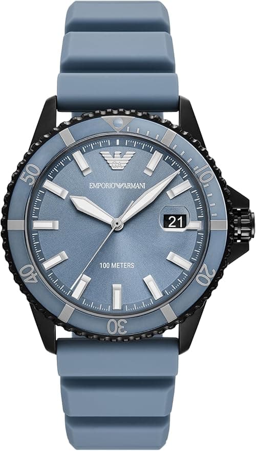 Emporio Armani World Explorer Dive-Inspired Men's Watch with Stainless Steel, Silicone or Leather Band on Amazon.ae - Price Tracker