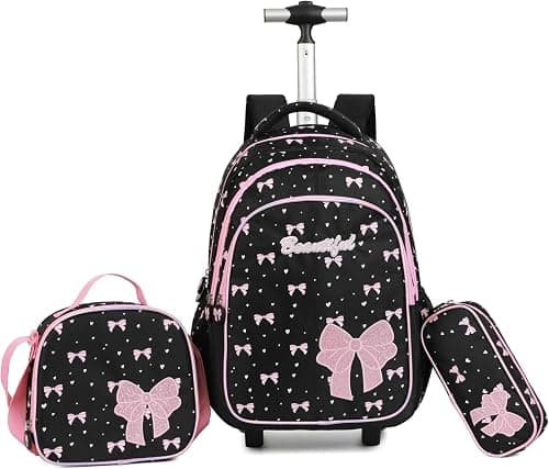 Wheels Rolling Kids Backpack for Elementary Luggage School Trolley Bag with Lunch Box 3pc Set on Amazon.ae - Price Tracker