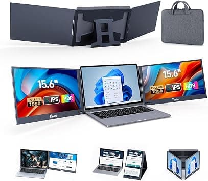 15.6" Triple Laptop Screen Extender | One USB-C 1080P FHD IPS | 360° Foldable Portable Monitor for Mac(M1/M2/M3), Windows, Chromebook | Includes Carrying Bag & Power Adapter on Amazon.ae - Price Tracker