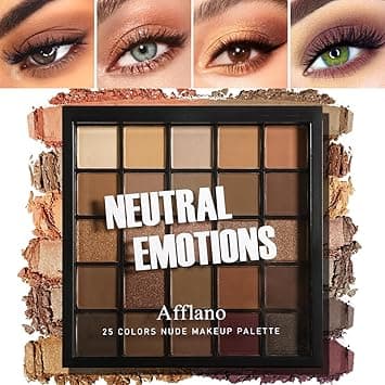 Nude Neutral Eyeshadow Palette, 25 Color Matte Shimmer Brown Gold Eye Shadow Palette, Pigment Naked Smokey Natural Eyeshadow Palette for Brown Eyes, Long Lasting Blendable Hypoallergenic Makeup Pallet on Amazon.ae - Price Tracker