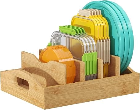 Lifewit Bamboo Lid Organizers for Inside Cabinet with 5 Sections on Amazon.ae - Price Tracker