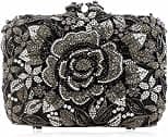DJBM Vintage Women Floral Rhinestone Crystal Purse Rose Evening Clutch Diamond Evening Bags for Party Wedding Cocktail Prom - Best Deal Finder