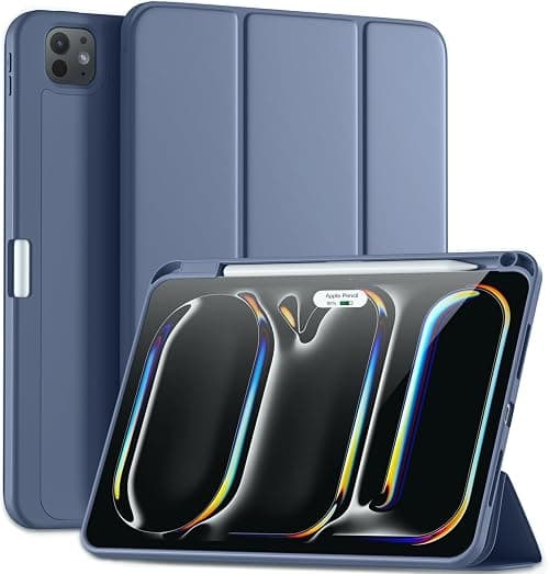 Maledan for iPad Pro 11 Inch Case 2024 (M4 5th Generation) with Pencil Holder, Slim Flexible TPU Back Shockproof Protective Cover Support Apple Pencil Pro/USB-C, Auto Wake/Sleep, Blue Gray على Amazon.ae - متتبع الأسعار