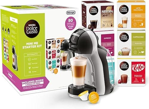 Nescafe Dolce Gusto De'Longhi Mini Single Serve Capsule Coffee Machine Starter Kit, EDG155. BG, Black & Grey on Amazon.ae - Price Tracker