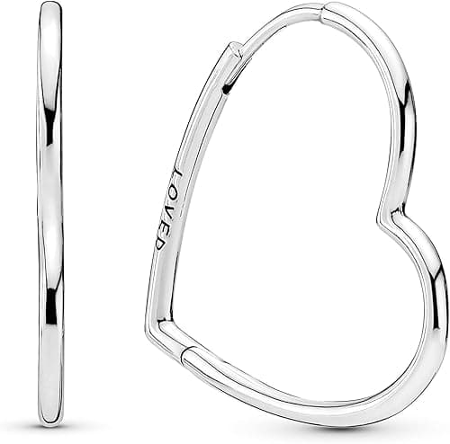 Pandora Jewelry Asymmetrical Heart Hoop Sterling Silver Earrings (30mm) on Amazon.ae - Price Tracker