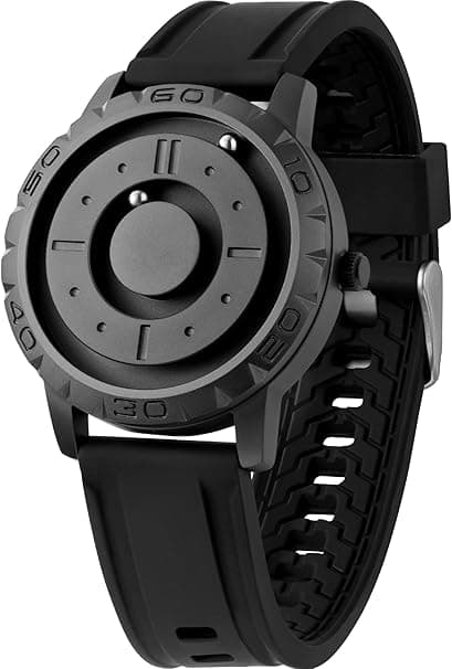 EUTOUR Mens Watch Magnetic Balls No Glass Minimalist Dress Simplicity Quartz Watches Silicone Stainless Steel Leather Strap on Amazon.ae - Price Tracker
