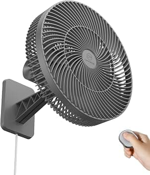LEMOISTAR 12" Wall Mounted Fan with Remote Control, 90° Oscillating, 4 Speeds Timer and Adjustable Tilt, 8.2ft Cord, Quiet, Ideal for Home, Bedroom, Gym, Garage, RV, Office-Grey on Amazon.ae - Price Tracker