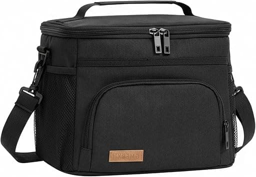 Insulated Lunch Box for Men & Women - Leak-Proof Cooler Lunch Bag with 4 Pockets, Adjustable Strap, Ideal for Work, Picnic, Travel - Medium, Black on Amazon.ae - Price Tracker