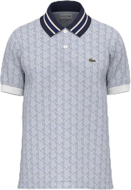 Lacoste Men's Short Sleeve All Over Print L Color Blocked Polo Shirt and Contrasting Collar on Amazon.ae - Price Tracker
