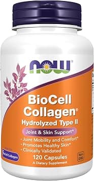 NOW Supplements, BioCell Collagen® Hydrolyzed Type II, Clinically Validated, 120 Veg Capsules - Best Deal Finder